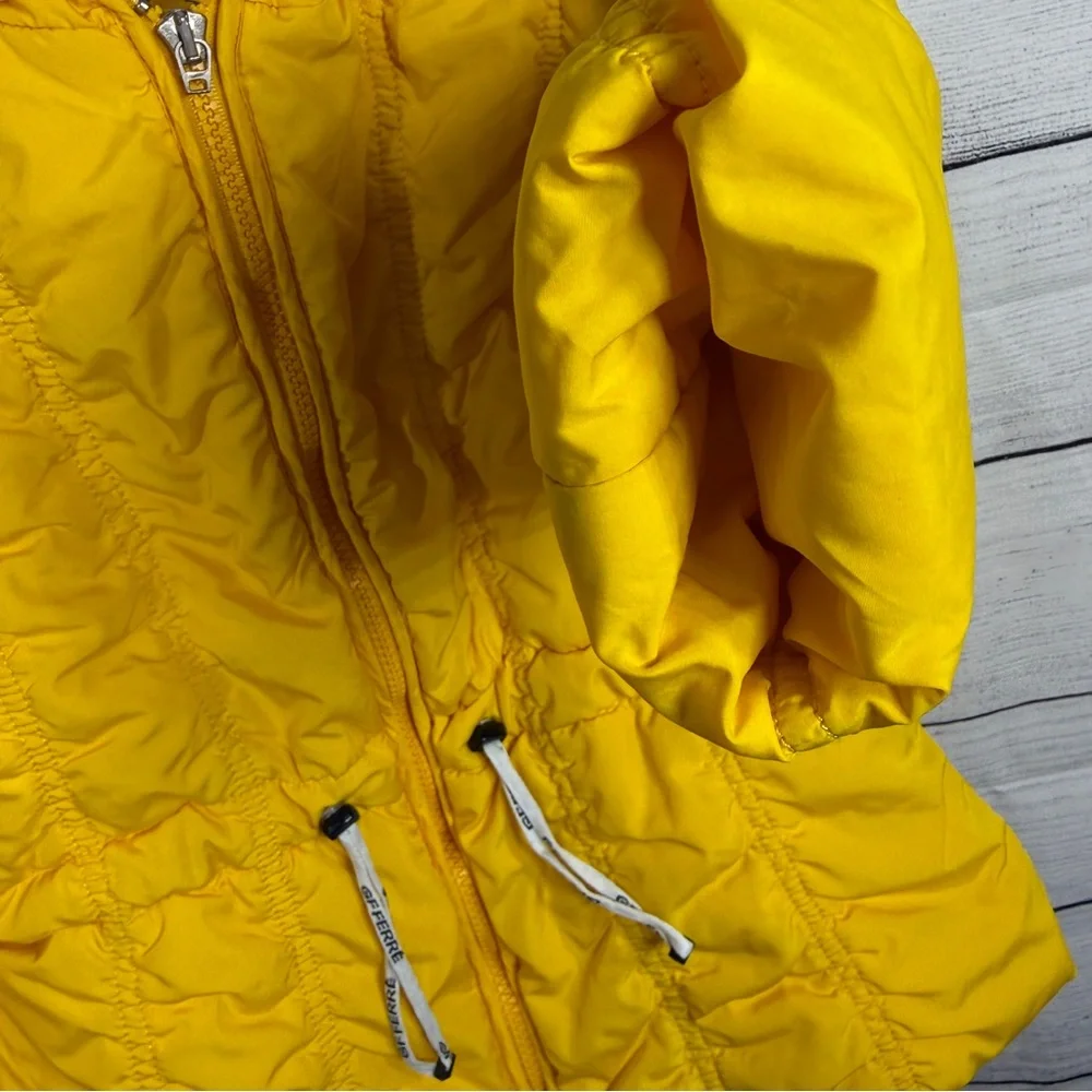 GF Ferre Girl's Yellow Hooded Puffer Jacket Sz 8